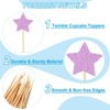 Unique Bargains Non-Edible Star Paper Bamboo Picks Birthday Cake Decorations Toppers 50 Pcs - 3 of 4
