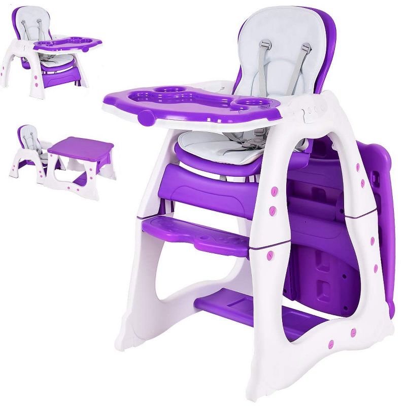 Infans 3 in 1 Baby High Chair Convertible Play Table Seat Booster Feeding Tray, 1 of 8