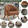 Mid-Century Accent Chair, Teddy Velvet, Linen, PU Leather with Wood Frame（1pc） - 2 of 4