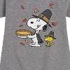 - Peanuts - Thanksgiving Scene Graphic Short Sleeve Fleece Dress - 2 of 4