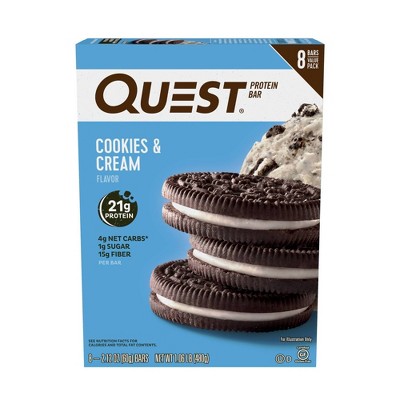 Quest Cookies & Cream Protein Bar - 8ct/ 16.96oz Total
