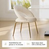 Set of 1 Velvet Fabric Dining Chairs With Curved Backrest and Golden Metal Legs for Kitchen or Dining Room ,White - 2 of 4