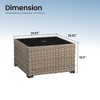 XIZZI Outdoor Coffee Table with Umbrella Base Insert, All-Weather Wicker Patio Table with Center Umbrella Hole, Square Umbrella Table, Gray 1 - 3 of 3