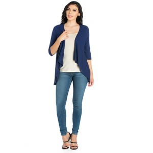 24seven Comfort Apparel Women's Elbow Length Sleeve Cardigan - 1 of 4