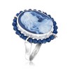 Ross-Simons Italian Blue Agate Cameo Ring With 1.32 ct. t.w. Blue Spinel in Sterling Silver - 3 of 4