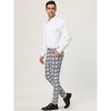 Lars Amadeus Men's Color Block Slim Fit Flat Front Plaid Dress Pants - 4 of 4