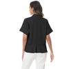 Anna-Kaci Women's Short Sleeve Button-Up Blouse with Peplum Hem and Classic Collar - 4 of 4