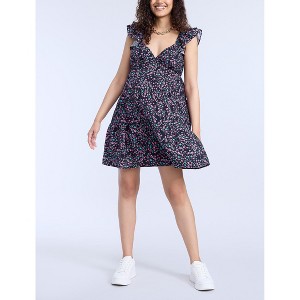 Women's V Neck Flutter Sleeve Tiered Mini Dress | Motherhood Maternity - 1 of 4