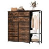 16-Drawer Dresser w/Hanging Rod & Shelves - Fabric Storage Organizer - 2 of 4