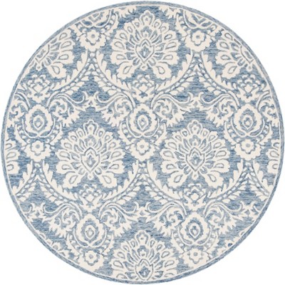 Safavieh 6' x 6' Round Blossom BLM457M Blue Ivory Rug