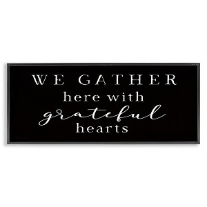 Stupell Industries Gather With Grateful Hearts Family Typography Sign Framed Giclee Art - 1 of 4