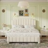 Boucle Bed Frame with Adjustable Headboard, Upholstered Platform Bed Frame, Solid Wood Slats, No Box Spring Needed - 2 of 4