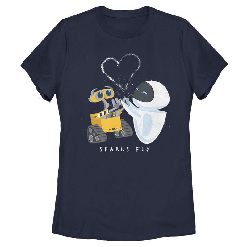 Women's Wall-E Valentine's Day EVE Sparks Fly T-Shirt, 1 of 5