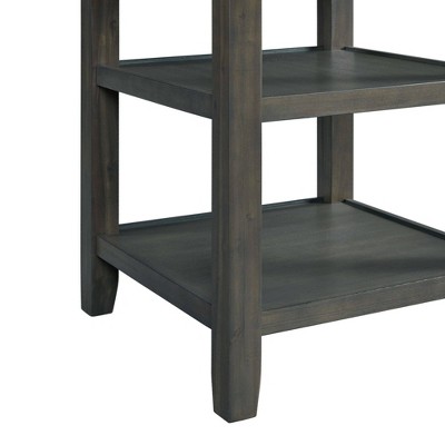 Gray Counter Height Dining Set with Faux Leather Upholstered Chairs