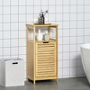 kleankin Bamboo Laundry Hamper Cabinet, Bathroom Storage Organizer with Tilt Out Laundry Basket for Dirty Clothes, Natural - 3 of 4