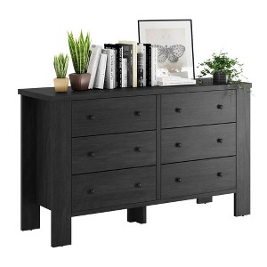 6 Drawer Dresser for Bedroom, Wood Drawer Dresser with Metal Handle, Chest of Drawers for Bedroom, Living Room, Hallway, Home Office - 1 of 4