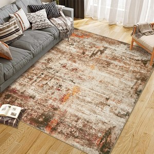 coucheta Multi-size Washable Area Rug, Modern Abstract Non-Slip Soft Low Pile Non Shedding Print Pattern Carpet, for Living Room, Bedroom, Dining - 1 of 4