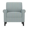Janet Rolled Armchair Stripe Print Turquoise - Handy Living: Squared Tight Back, Box Seat, No Tools Assembly - 3 of 4