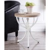 Quail Farm Metal and Wood Side Table White - StyleCraft: Modern Round Accent Table for Living Room, Non-Toxic MDF Top - 3 of 3