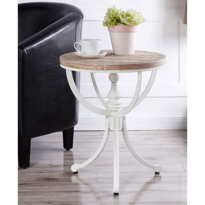 Quail Farm Metal and Wood Side Table White - StyleCraft, 4 of 5