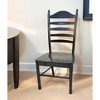 HomeRoots Black Wood Ladder Back Dining Side Chair - 2 of 4