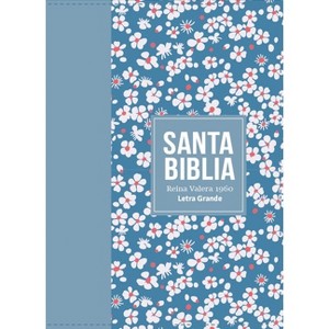 Biblia Rvr 1960 Compacta Símil Piel Flores Azul Claro (Bible Rvr 1960 Compact Size Leatherlike Light Blue Flowers (Spanish Edition) - (Leather Bound) - 1 of 1
