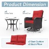ALAULM 3 Pieces Patio Swivel Rocker Wicker Chairs-Outdoor Swivel Rocking Chairs with 1 Rattan Coffee Table&2 Red Thickened Cushions - 2 of 4
