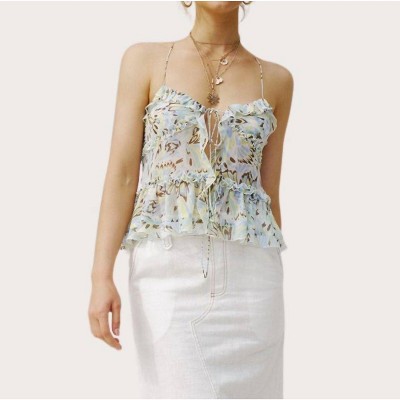 Women's Peacock Chiffon Tank Top - Illa Illa