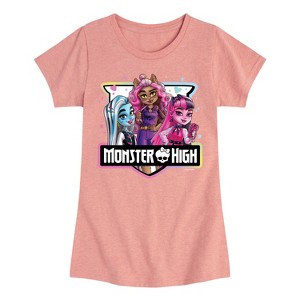 Girls' - Mattel - Girl Group Crest Fitted Short Sleeve Graphic T-Shirt - 1 of 4