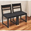 HomeRoots Set of Two Dark Gray Ladder Back Dining Side Chairs - 2 of 4