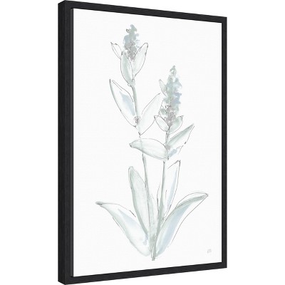Mint Green and White Sage Plant Canvas Wall Art