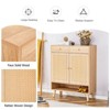 SKRAN Multi-functional Minimalist Natural Wood-Colored MDF Shoe Cabinet - Seamlessly Fits into Nordic, and Industrial Style Interiors - 4 of 4