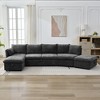 146.9" Convertible L-Shaped Sectional Sofa with Pull-Out Bed, Storage Ottoman, Chaise Lounge & USB Ports - 3 of 4