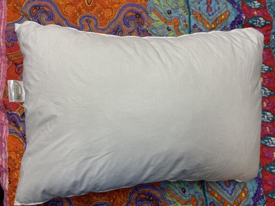 Quilted Gusseted Goose Feather Down Pillow Set of 2, Oval Gusset,  Standard/Queen - Foods Co.