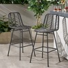 DSVIMOY Counter and Bar Stool Set of 2 Outdoor Wicker Barstools with Durable Design for Patio, Gray, 37.75"*22.75"*21.25" - 2 of 4