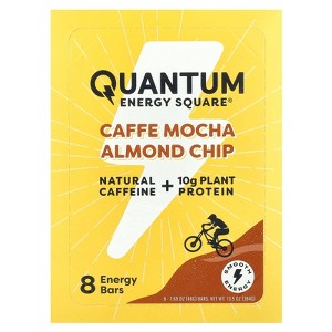 Quantum Energy Square Caffe Mocha Almond Chip, 8 Energy Bars, 1.69 oz (48 g) Each - 1 of 3