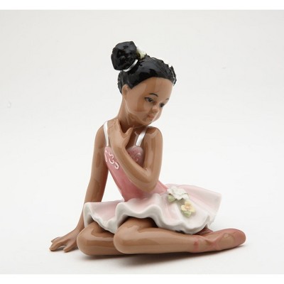 Porcelain Ballerina Girl in Pink Dress Figurine