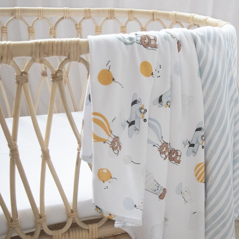 Living Textiles|2PK Jersey Swaddle - Up And Up Away, 3 of 4