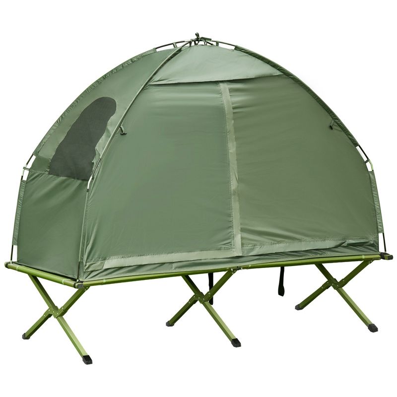 Outsunny Camping Tent Cot, Single Person Folding Cot Combo, Off-Ground Tent, Covered Outdoor Bed with Carry Bag for Hiking, Camping, 4 of 9
