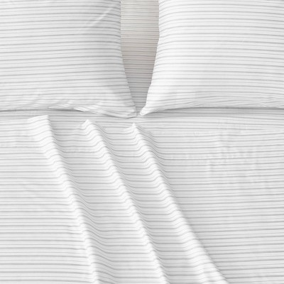 Pinstripe Microfiber Solid Sheet Set - Isla Jade