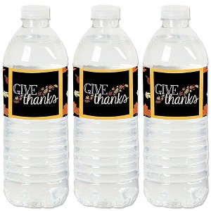 Big Dot of Happiness Give Thanks - Thanksgiving Party Water Bottle Sticker Labels - Set of 20 - 1 of 4