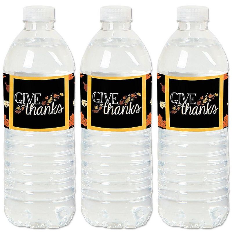 Big Dot of Happiness Give Thanks - Thanksgiving Party Water Bottle Sticker Labels - Set of 20, 1 of 6