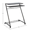 Hastings Home Portable Desk – Rolling Laptop Cart with Casters, Black - 4 of 4