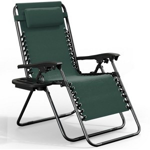 Nestl Zero Gravity Chairs, Reclining Camping Chair, Folding Outdoor Chair with Pillow & Cup Holder Tray - 1 of 4