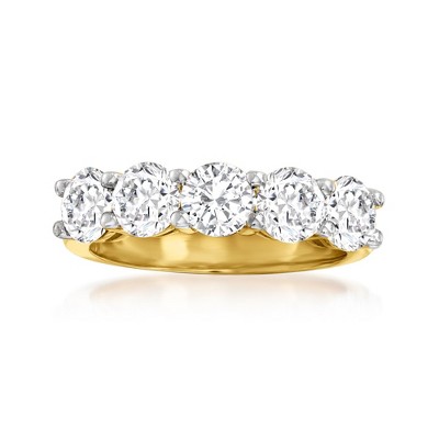 Ross-Simons 2.50 ct. t.w. Diamond 5-Stone Ring in 14kt Yellow Gold