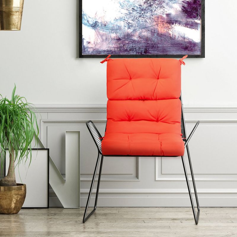 Costway 22''x44'' High Back Chair Cushion Patio Seating Pad BlueGrayOrangeRed&Orange, 4 of 11