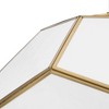 Progress Lighting Latham 3-Light Semi-Flush Mount, Vintage Gold, White Art Glass. Geometric framework with handmade glass. - 3 of 4