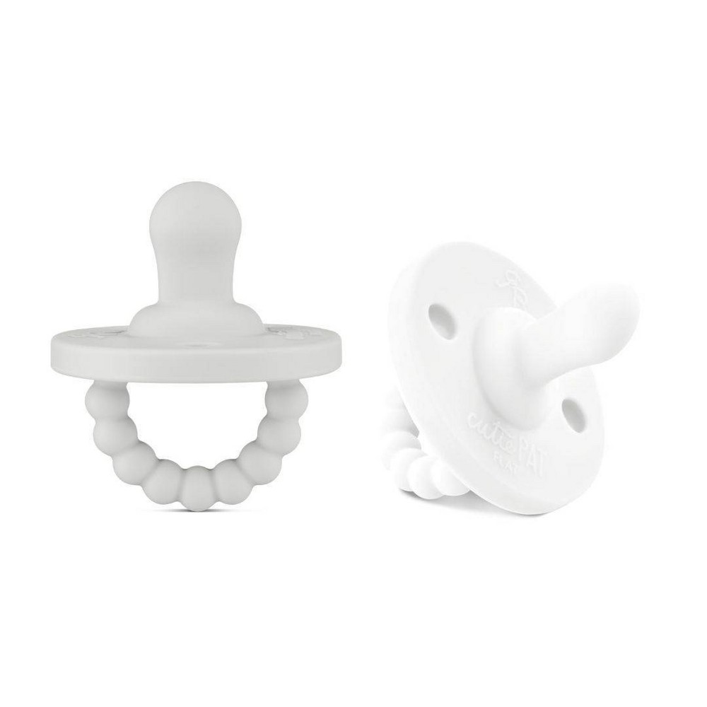 UPC 840257512570 - Ryan & Rose Flat Pacifier - Gray and White - 2pk ...
