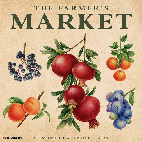 Willow Creek Press Farmer's Market 2025 Wall Calendar: Monthly, 12x12 Inches, Paper, Sewn Binding, All Ages - image 1 of 4