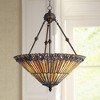 Robert Louis Tiffany Bronze Pendant Chandelier 20" Wide Rustic Peacock Stained Art Glass 3-Light Fixture for Dining Room House Kitchen Island Entryway - 2 of 4